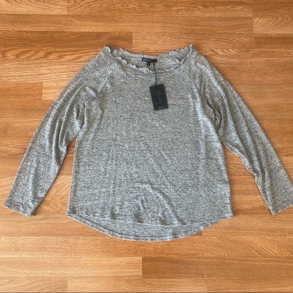 NWT Gibson Ruffled Edge Raglan Pullover L - Picture 3 of 5